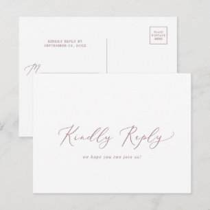 Roos Gold Calligraphy Menu RSVP Briefkaart
