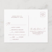 Roos Gold Calligraphy Menu RSVP Briefkaart (Achterkant)
