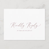 Roos Gold Calligraphy Menu RSVP Briefkaart (Voorkant)