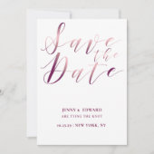 Roos Gold Calligraphy Script Modern Save the Date Kaart (Voorkant)
