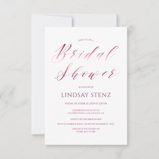 Roos Gold Calligraphy Script Modern Vrijgezellenfe Kaart (Voorkant)