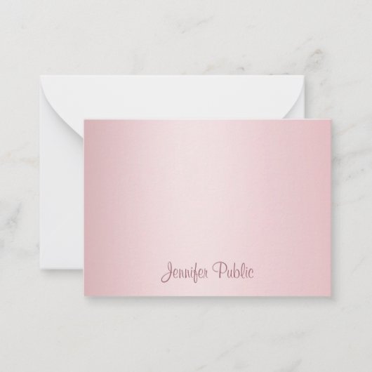 Roos Gold Calligraphy Script Monogram Sjabloon (Voorkant)