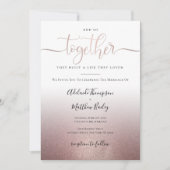 Roos Gold Calligraphy Script Quote Elegant Wedding Kaart (Voorkant)