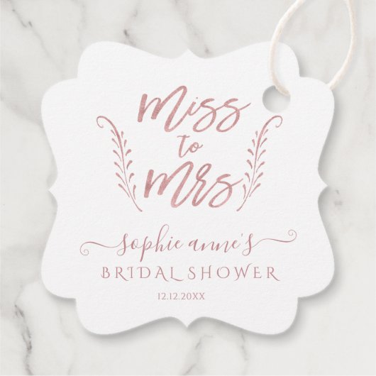 Roos Gold Calligraphy Vrijgezellenfeest Bacheloret Bedankjes Labels (Achterkant)