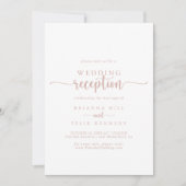 Roos Gold Calligraphy Weddenschappen Reception Kaart (Voorkant)