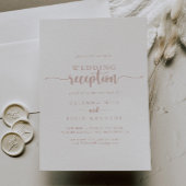 Roos Gold Calligraphy Weddenschappen Reception Kaart