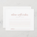 Roos Gold Calligraphy Weddenvice Card Briefkaart<br><div class="desc">Deze roos goudkalligrafietoestel is perfect voor een moderne bruiloft. Het eenvoudige en elegante ontwerp kenmerkt klassieke en fancy manuscripttypografie in roos goud en wit.Deze kaarten zijn perfect voor een bruiloft, een vrijgezellenfeest, een baby shower, een graduatiedag & meer. Pas de kaarten aan met de namen van de bruid en de...</div>