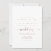 Roos Gold Calligraphy Wedding Kaart (Voorkant)