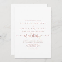 Roos Gold Calligraphy Wedding Kaart