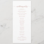 Roos Gold Calligraphy Wedding Program Programmakaart (Achterkant)