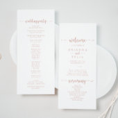Roos Gold Calligraphy Wedding Program Programmakaart