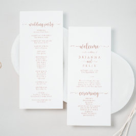 Roos Gold Calligraphy Wedding Program Programmakaart