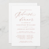 Roos Gold Calligraphy Wedding Rehearsal Dinner Kaart (Voorkant / Achterkant)
