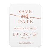Roos Gold Calligraphy Wedding Save the Date Magneet (Verticaal)
