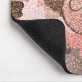 Roos Gold Camo Faux Glitter Camouflage Monogrammed Muismat (Hoek)