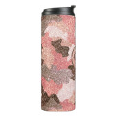 Roos Gold Camo Faux Glitter Camouflage Monogrammed Thermosbeker (Gedraaid links)