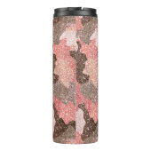 Roos Gold Camo Faux Glitter Camouflage Monogrammed Thermosbeker (Achterkant)
