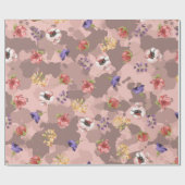 Roos Gold Camouflage Camo Pink Cute Cadeaupapier (Vlak)