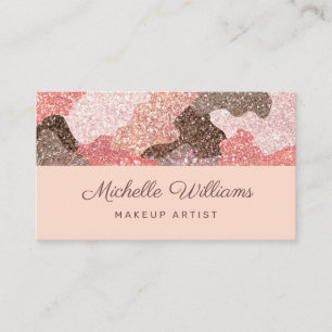 Roos Gold Camouflage Faux Glitter Professional Visitekaartje