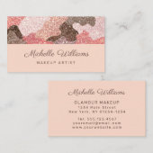 Roos Gold Camouflage Faux Glitter Professional Visitekaartje (Voorkant / Achterkant)