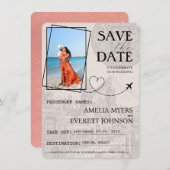Roos Gold Cancun Passport Bewaar de datum Save The Date (Voorkant / Achterkant)
