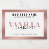 Roos Gold Candle Label Sjabloon Luxe Label Voedselcontainer Etiket (Enkel label)