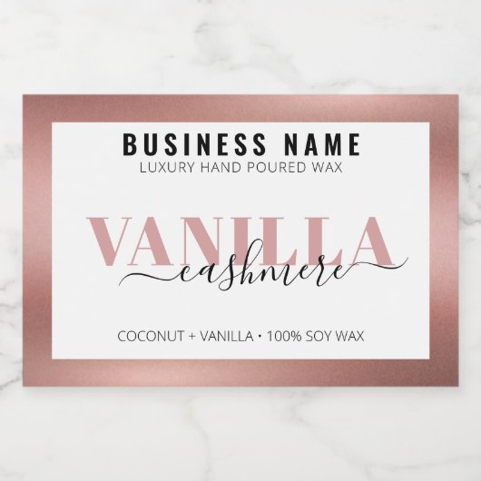 Roos Gold Candle Label Sjabloon Luxe Label Voedselcontainer Etiket (Enkel label)