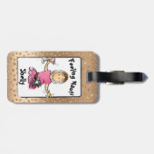 Roos Gold Cartoon cruise bagagelabel (Achterkant horizontaal)