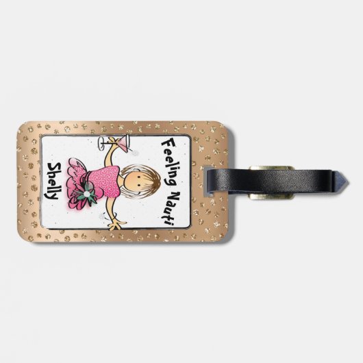 Roos Gold Cartoon cruise bagagelabel (Achterkant horizontaal)