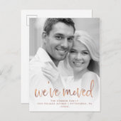 Roos Gold Casual Manuscript Foto Moving Notice Briefkaart (Voorkant / Achterkant)