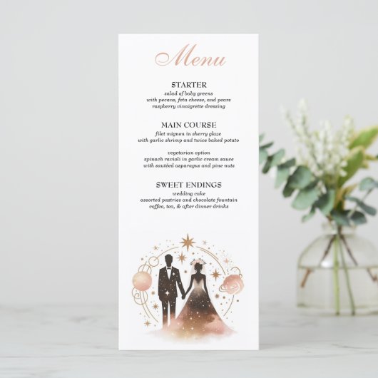 Roos Gold Celestial Menu (Staand voorkant)