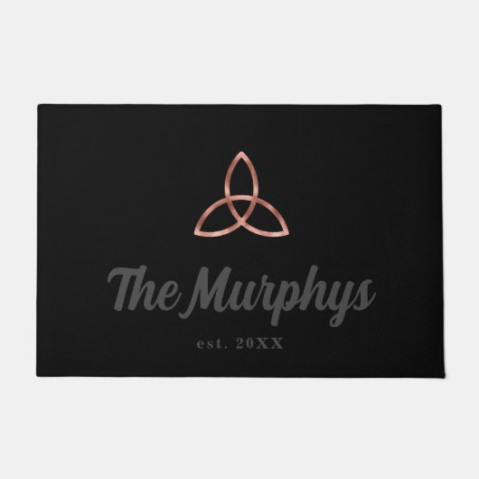 Roos Gold Celtic Trinity Knot Irish Family Name Deurmat (Voorkant)