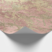 Roos Gold Champaigne Marble Linen Metallic Strokes Cadeaupapier (Hoek)