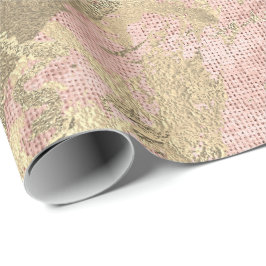 Roos Gold Champaigne Marble Linen Metallic Strokes Cadeaupapier