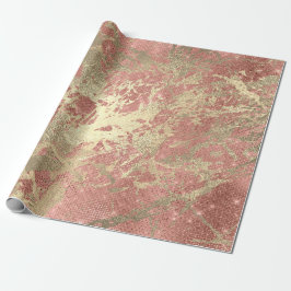 Roos Gold Champaigne Marble Sequin Metal Strokes Cadeaupapier