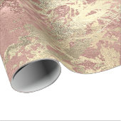 Roos Gold Champaigne Marmer Glanzende Metallic Str Cadeaupapier (Rol Hoek)