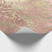 Roos Gold Champaigne Marmer Glanzende Metallic Str Cadeaupapier (Hoek)