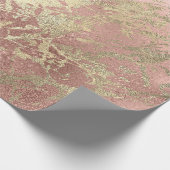 Roos Gold Champaigne Marmer Glanzende Metallic Str Cadeaupapier (Hoek)