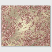 Roos Gold Champaigne Marmer Glitter Spark Strokes Cadeaupapier (Vlak)