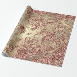 Roos Gold Champaigne Marmer Glitter Spark Strokes Cadeaupapier