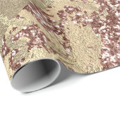 Roos Gold Champaigne Marmer Glitter Spark Strokes Cadeaupapier (Rol Hoek)