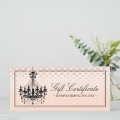 Roos Gold Chandelier Gift Certificate (Staand voorkant)
