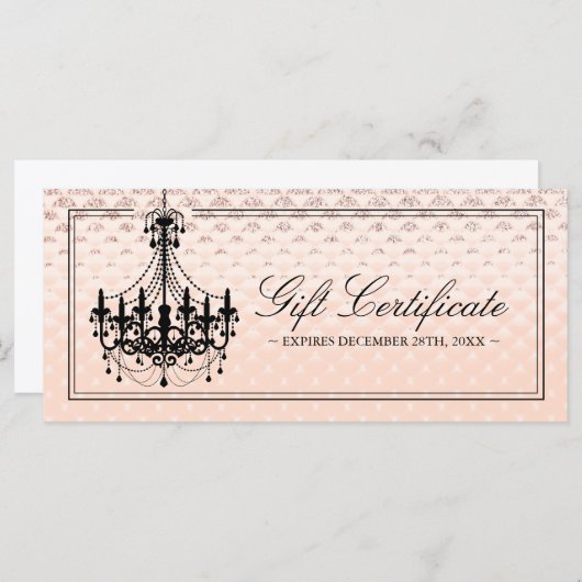 Roos Gold Chandelier Gift Certificate (Voorkant / Achterkant)