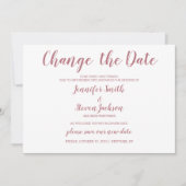 Roos Gold Change of Date Plans Postponed Wedding Kaart (Voorkant)