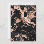 Roos Gold Charcoal Black Marble Muslim Wedding Kaart (Achterkant)