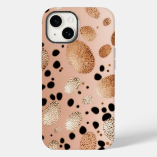 Roos Gold Cheetah Glitter iPhone Mate Stoer Hoesje