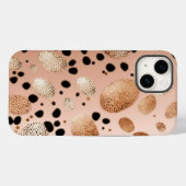 Roos Gold Cheetah Glitter iPhone Mate Stoer Hoesje (Achterkant (horizontaal))