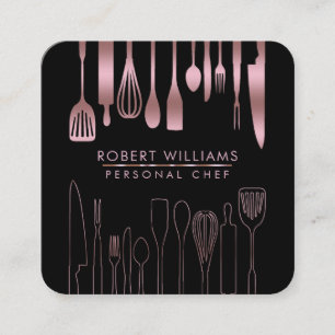 Roos Gold Chef Kitchen gereedschap voor het cateri Vierkante Visitekaartje