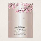 Roos Gold Cherry Blossom Jewelry Earring Display Visitekaartje (Achterkant)