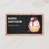 Roos Gold Cherry Cupcake Pastry Chef Bakery Visitekaartje (Voorkant)